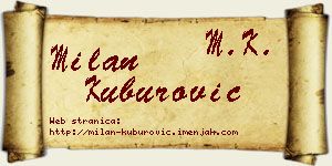 Milan Kuburović vizit kartica